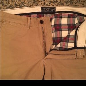 Men’s khaki plaid lined pants